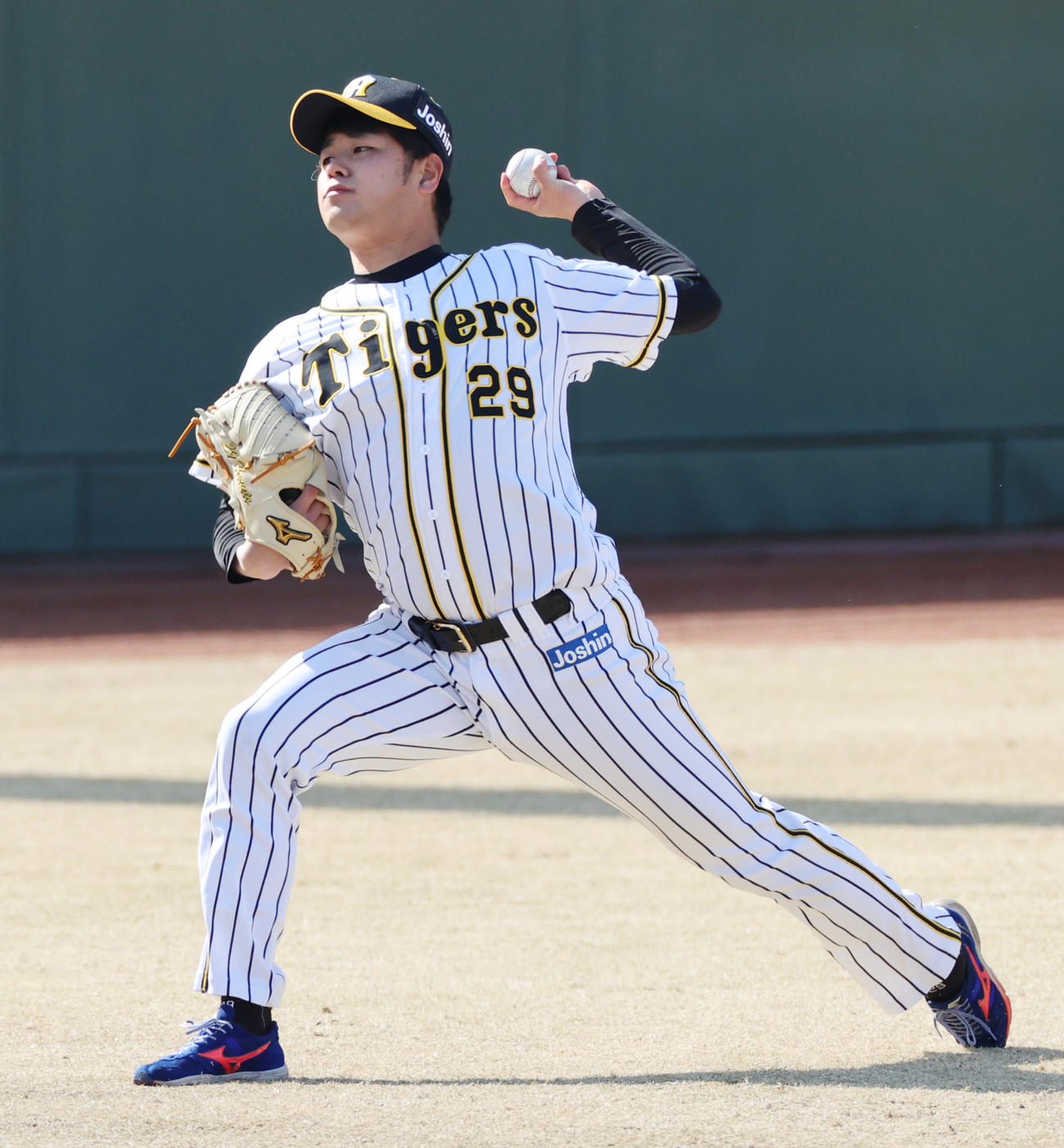 キャッチボールを行う阪神高橋遥人（代表撮影）