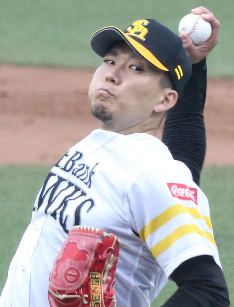 中日との2軍戦で先発したソフトバンク千賀（撮影・屋方直哉）