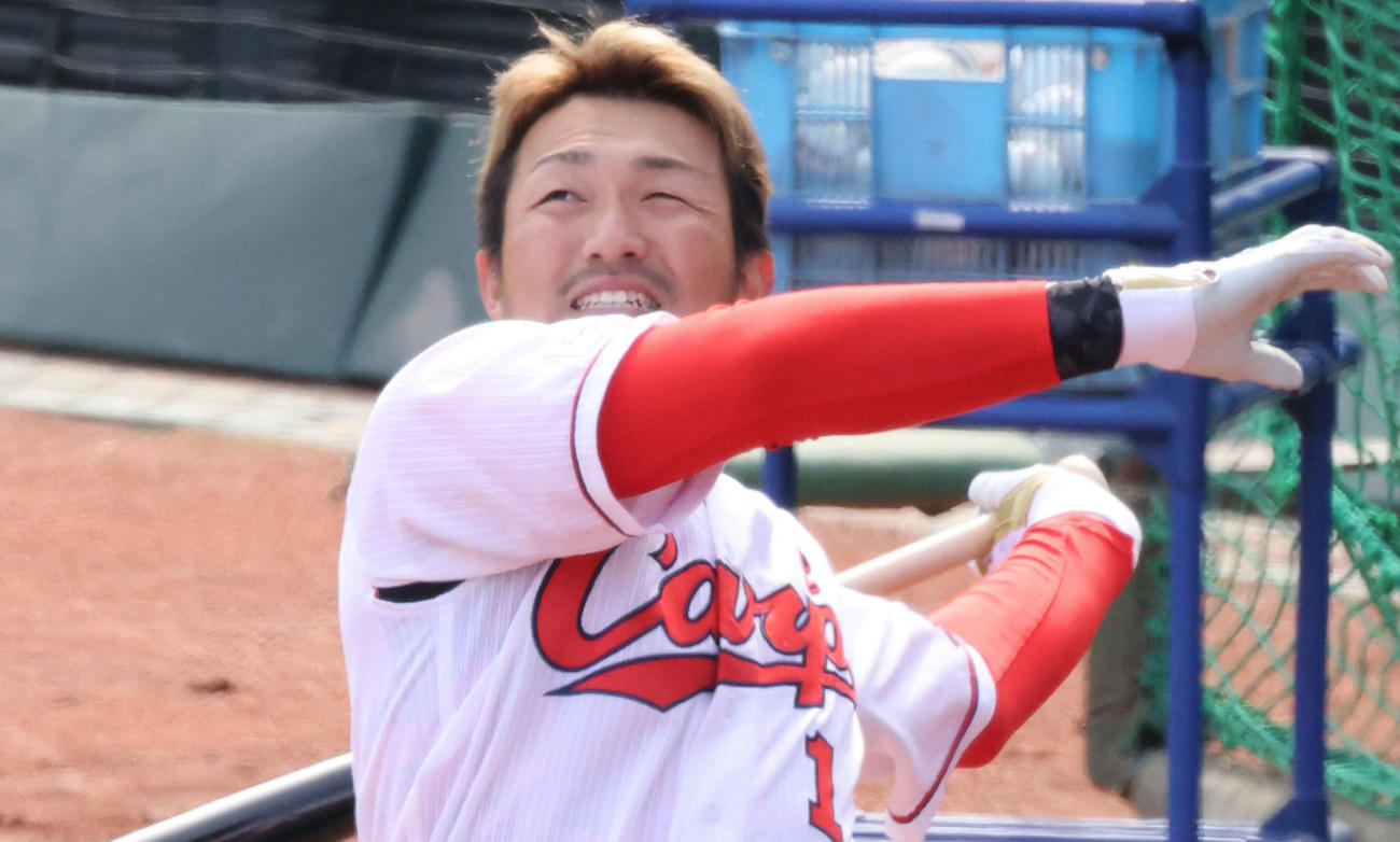 広島鈴木誠也（2021年3月3日撮影）