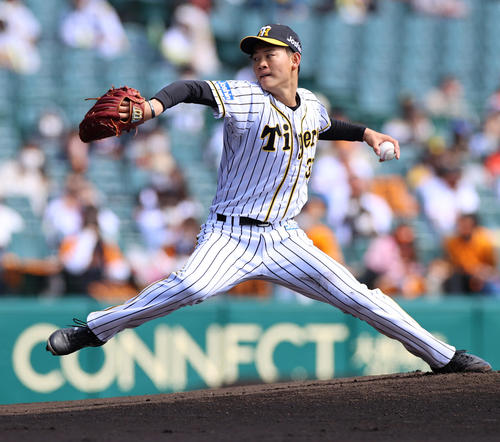 阪神対巨人　阪神先発及川雅貴（撮影・清水貴仁）