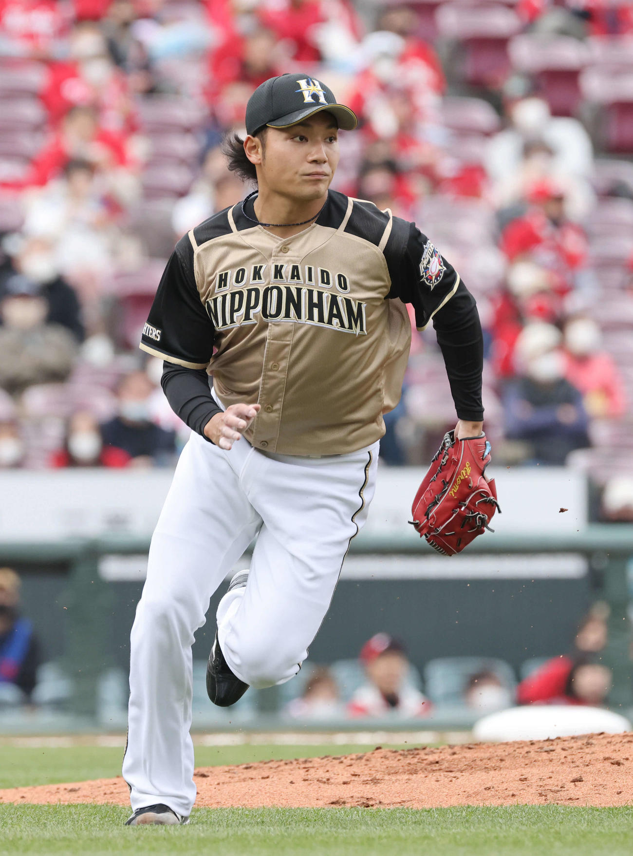 プロ野球広島対日本ハム　日本ハム先発の伊藤（撮影・加藤孝規）