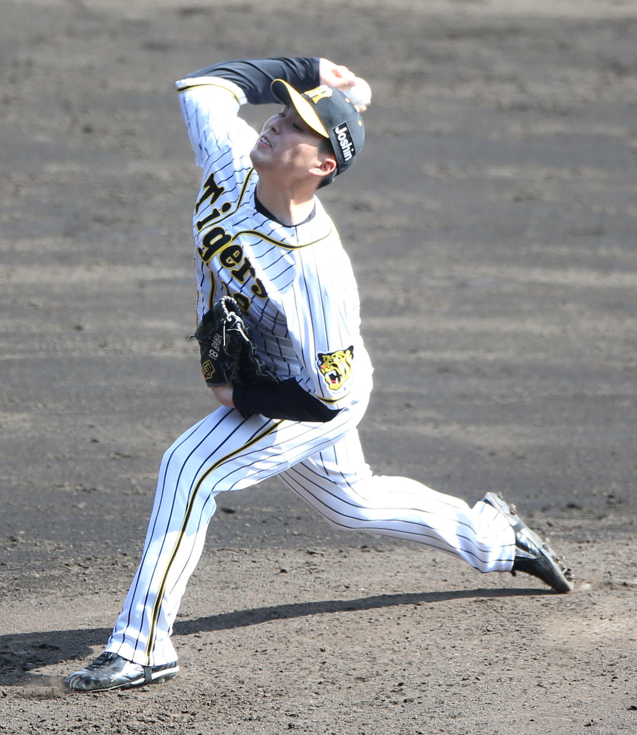 阪神対巨人　5回、阪神2番手で登板の馬場（撮影・上山淳一）