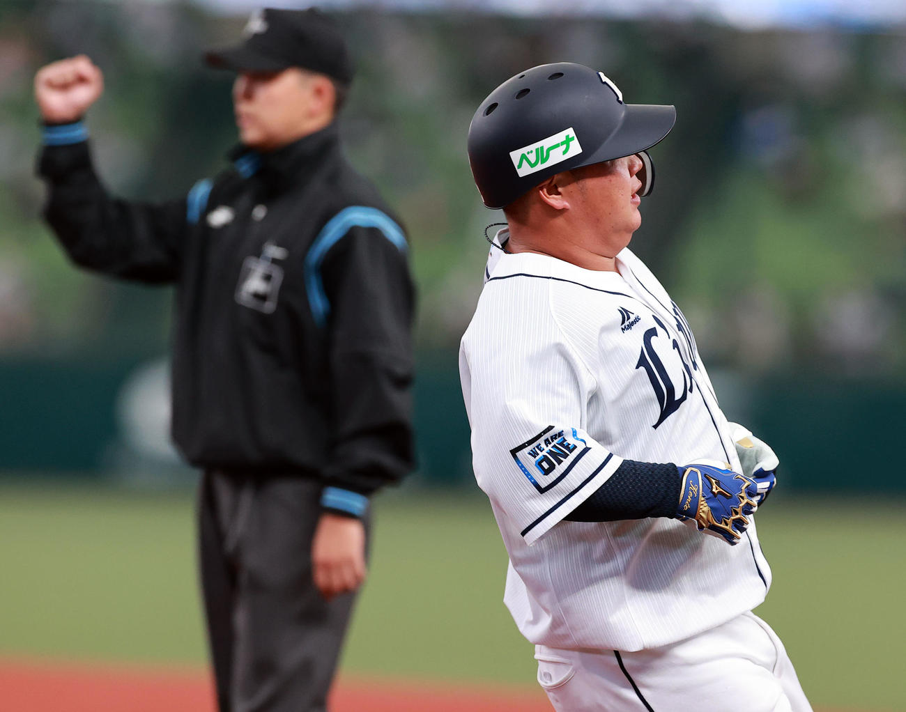 西武対広島　7回裏西武無死、渡部は投手ゴロに倒れる（撮影・浅見桂子）