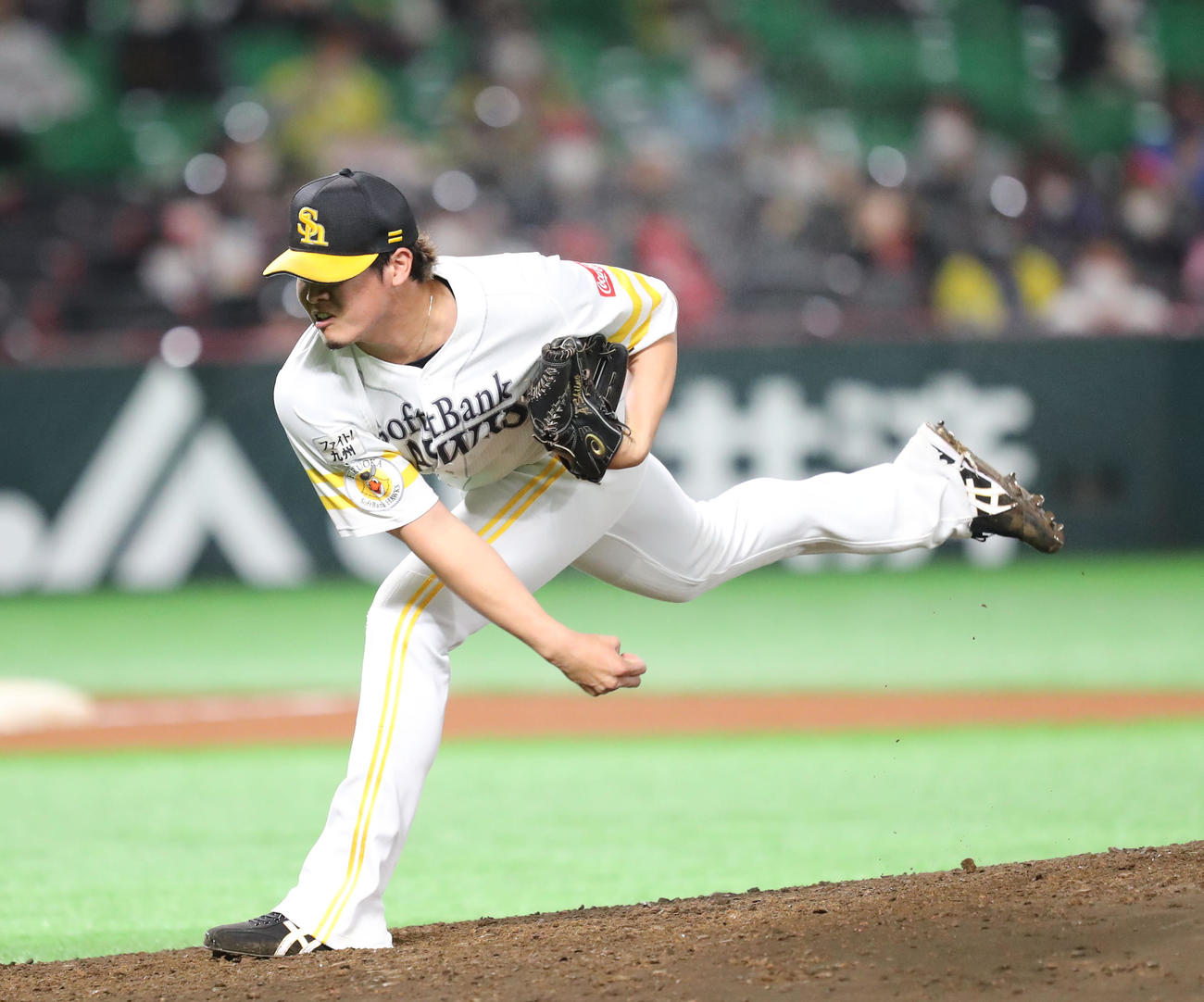 ソフトバンク対DeNA 8回に登板した杉山一樹（撮影・梅根麻紀）