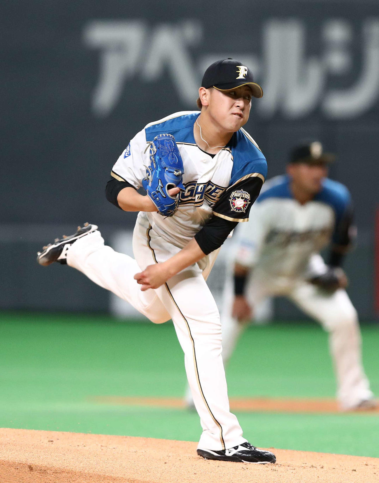 日本ハム対ロッテ　日本ハム先発の河野（撮影・黒川智章）