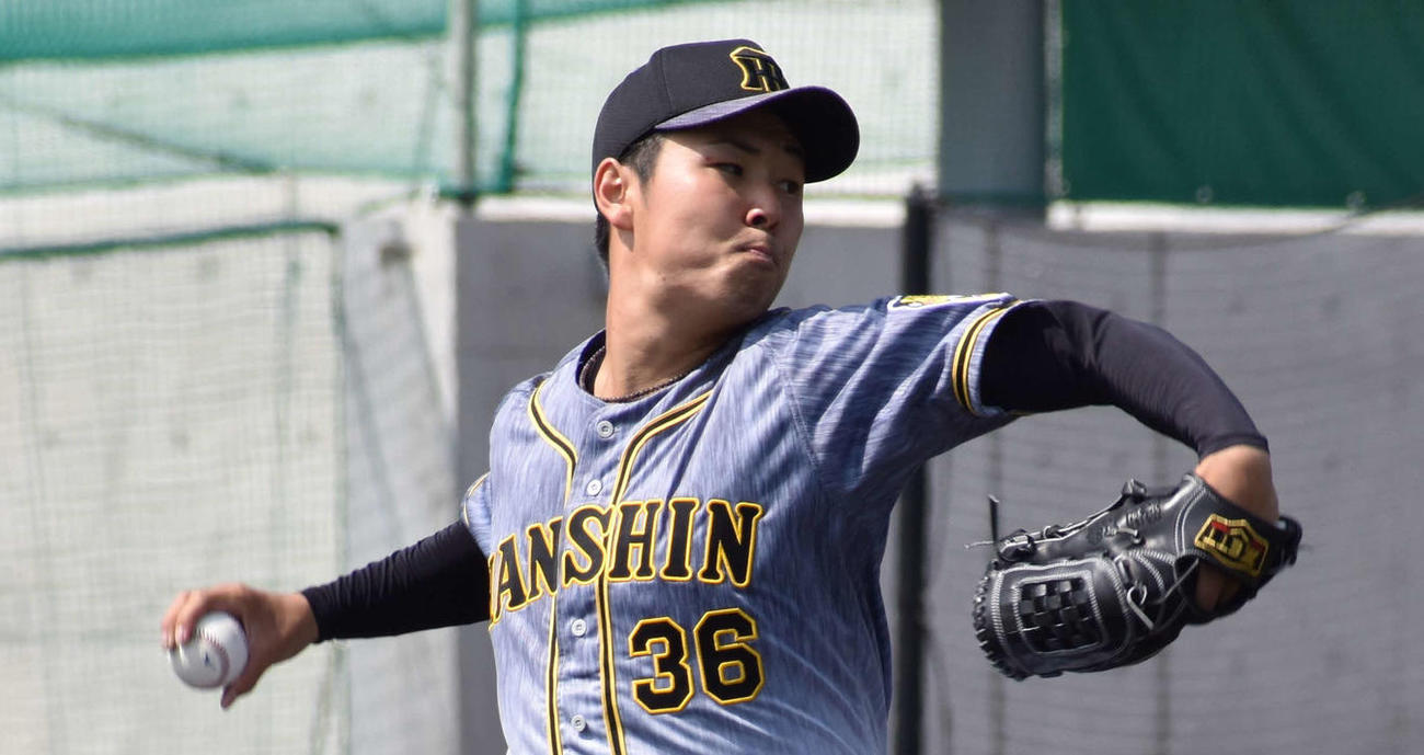 ウエスタンリーグ阪神対ソフトバンク　5回無失点と好投した阪神先発の浜地（撮影・只松憲）