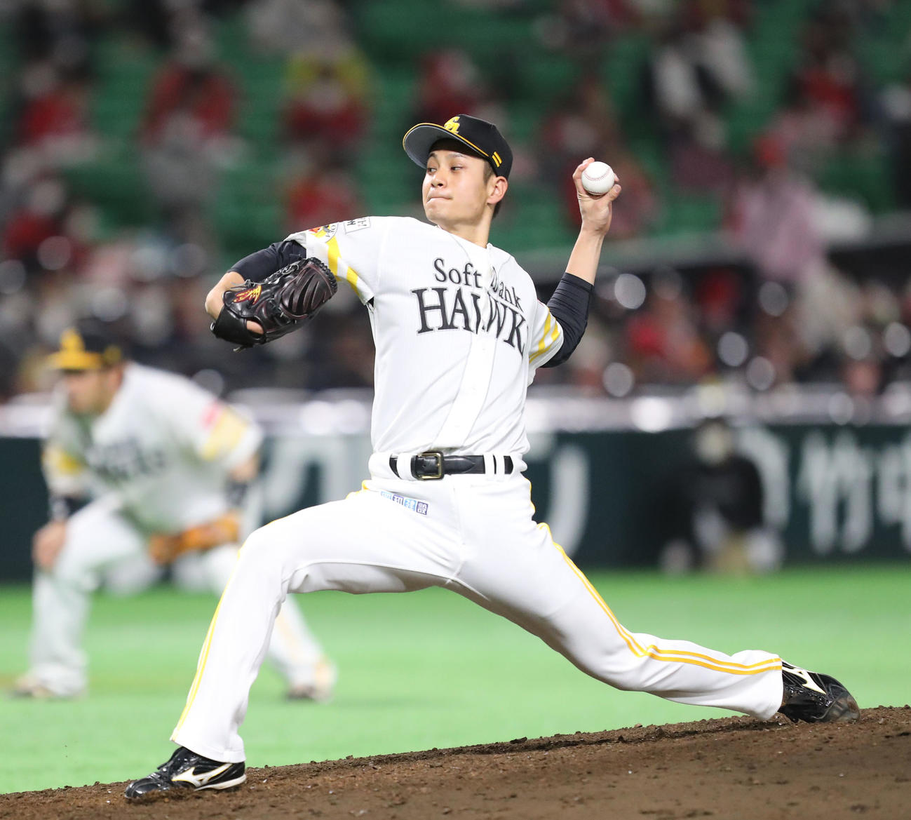 ソフトバンク対広島　3番手として登板した大竹耕太郎（撮影・梅根麻紀）