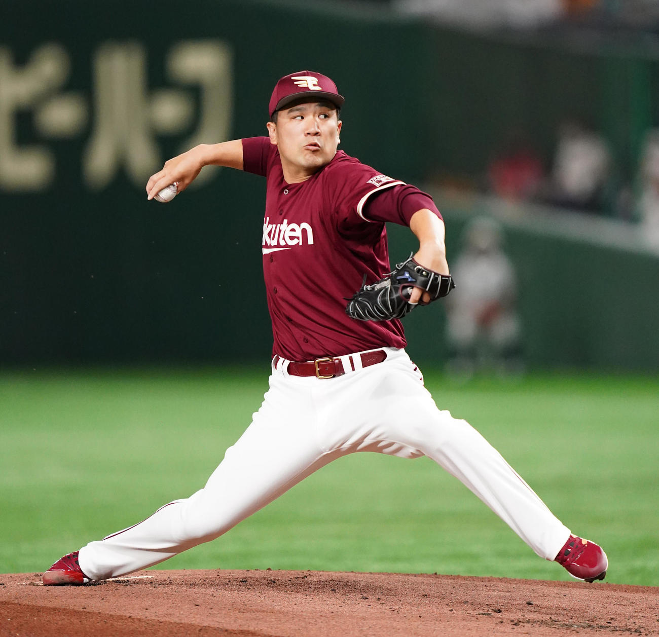 巨人対楽天　先発の楽天田中将（撮影・菅敏）
