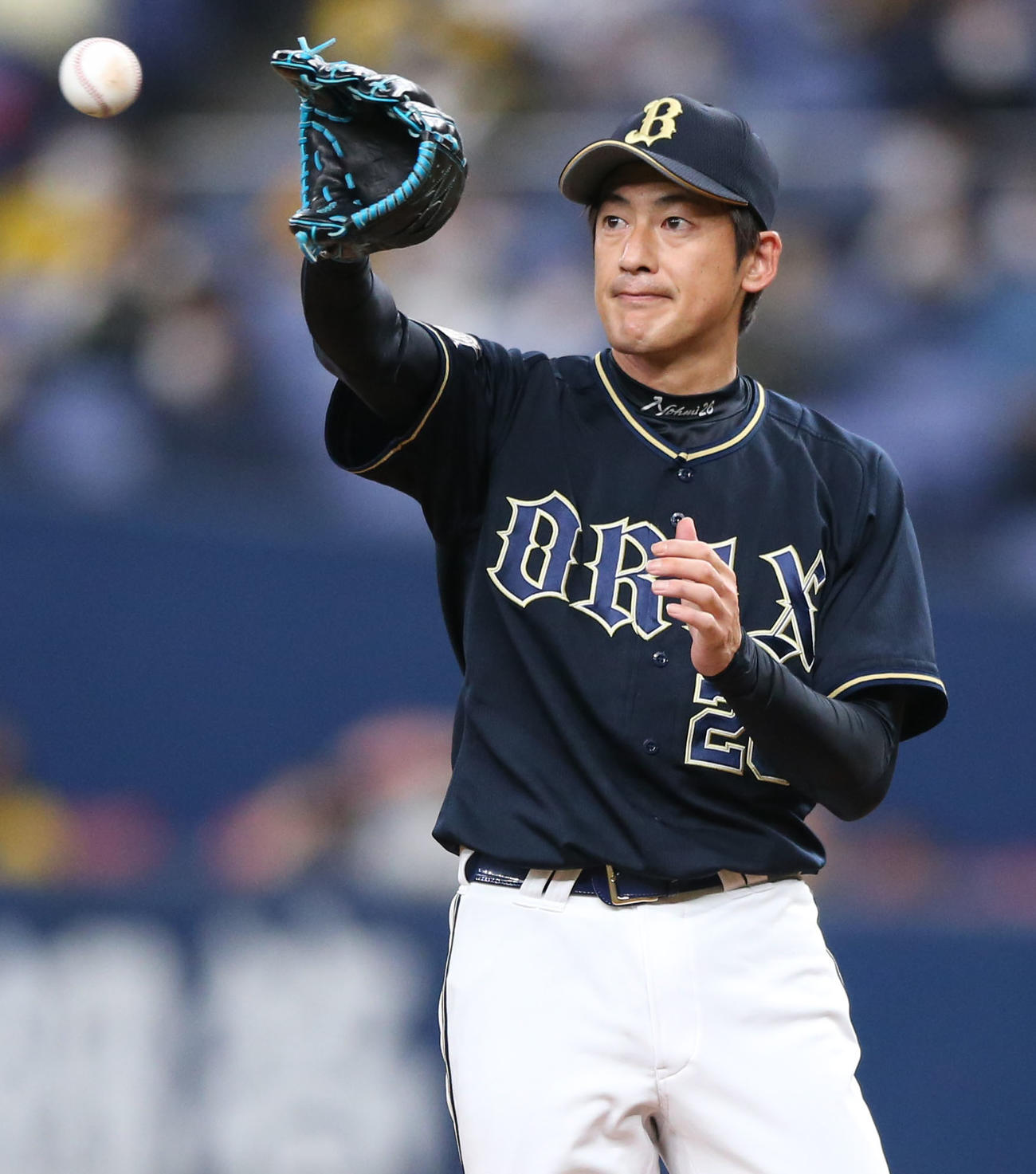 阪神対オリックス　8回裏、オリックスは能見が登板し、無失点に抑える（撮影・上山淳一）