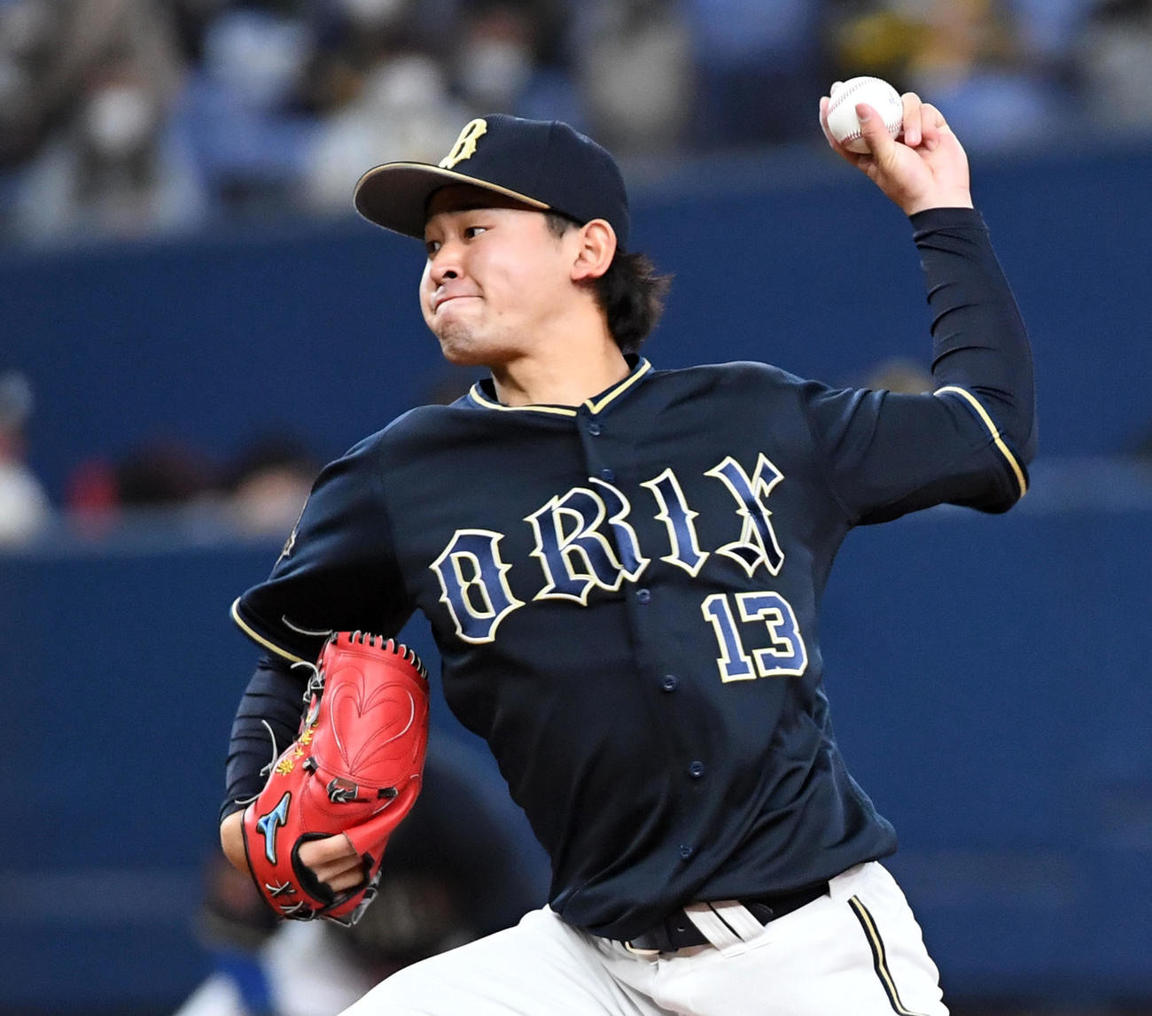 阪神対オリックス　オリックス先発の宮城（撮影・前岡正明）