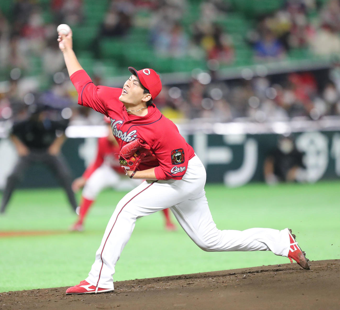 ソフトバンク対広島　広島先発・九里亜蓮（撮影・梅根麻紀）