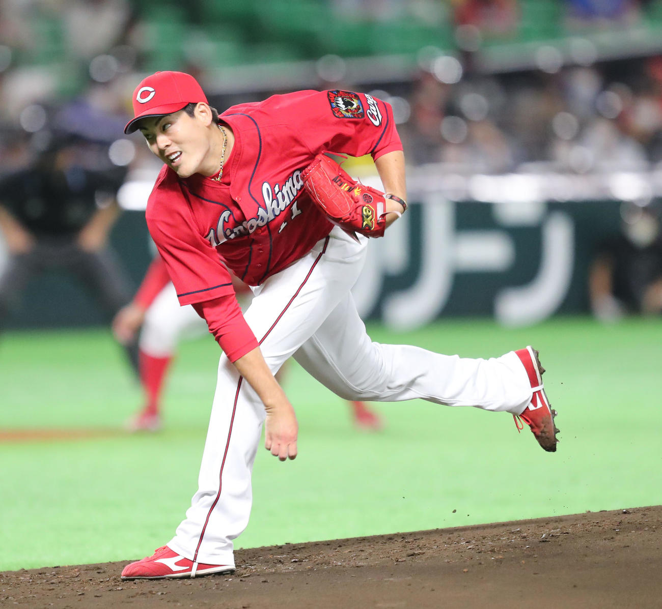 ソフトバンク対広島　広島先発・九里亜蓮（撮影・梅根麻紀）