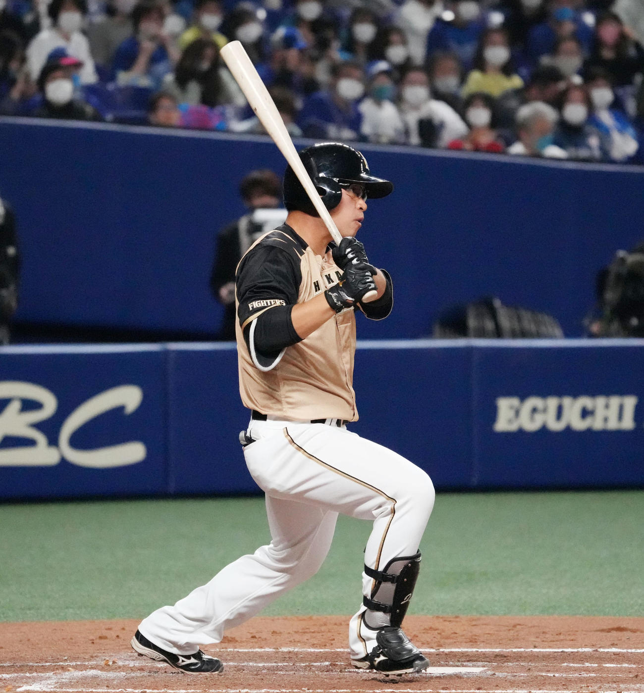 オープン戦・中日対日本ハム　4回表日本ハム無死、右前安打を放った今井順之助（撮影・森本幸一）