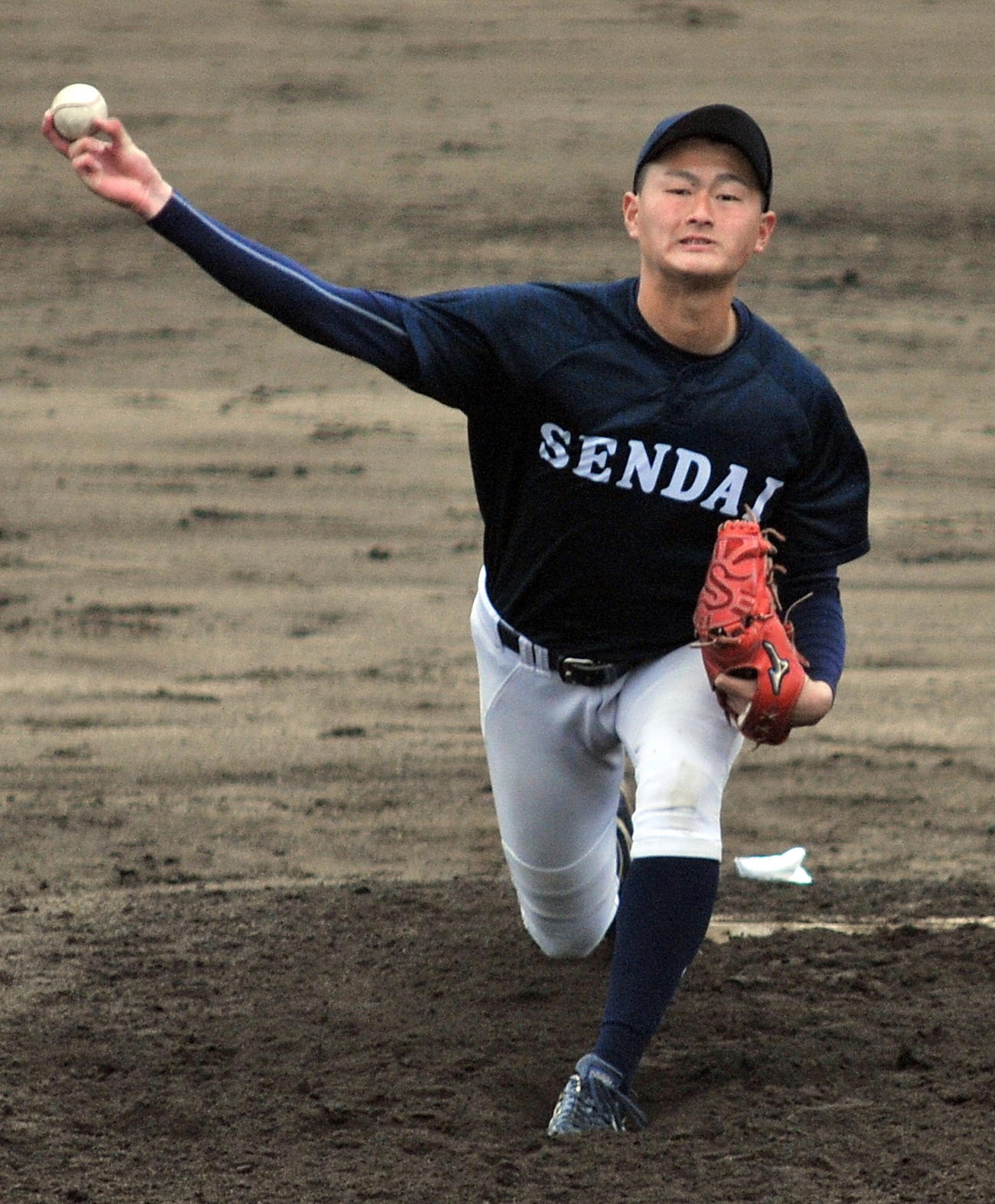 仙台大・川和田は6回を3安打無失点と好投（撮影・佐々木雄高）