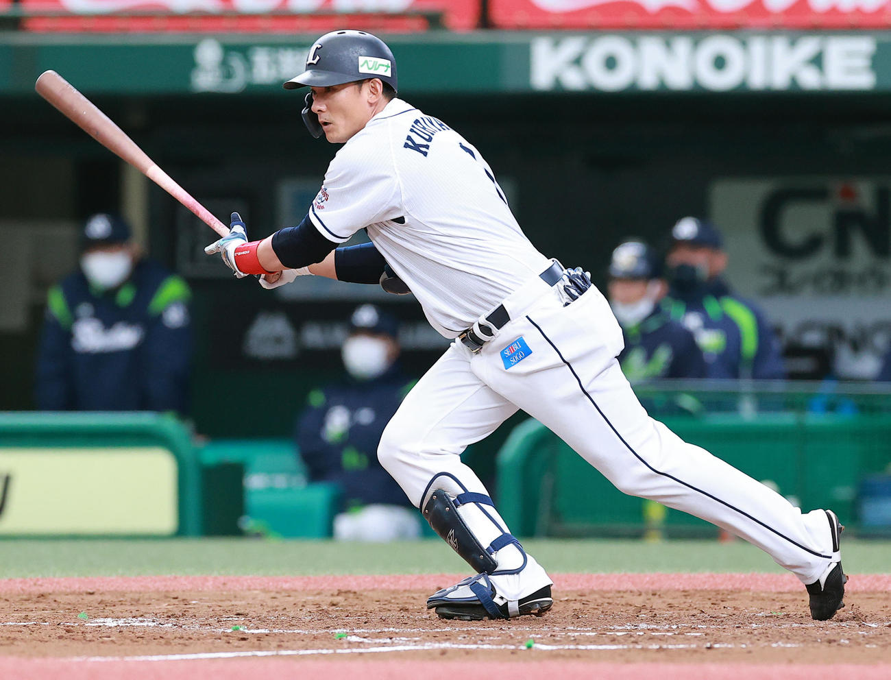 ヤクルトとのオープン戦で適時打を放った栗山（2021年3月20日）