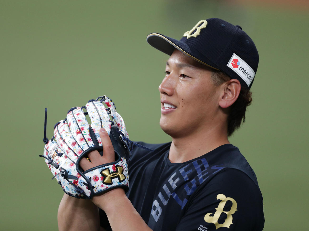 試合前練習に臨むオリックス吉田正尚（2021年3月3日）