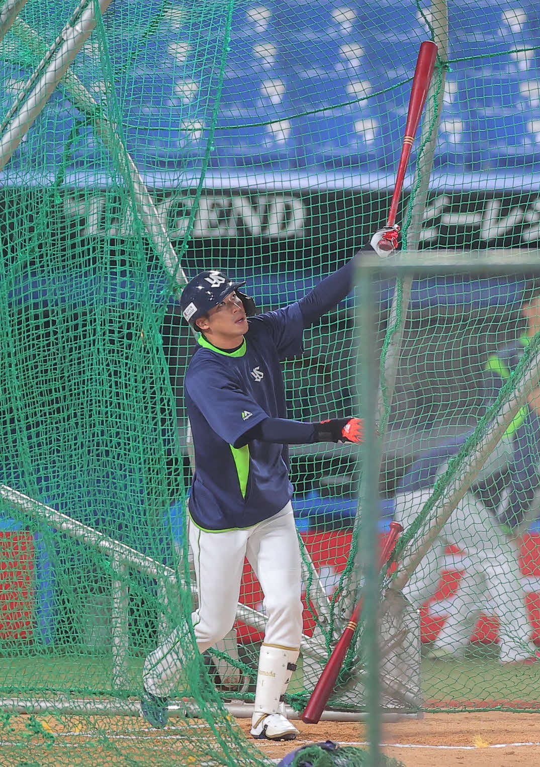 ナイター練習で打撃練習を行うヤクルト山田（代表撮影）