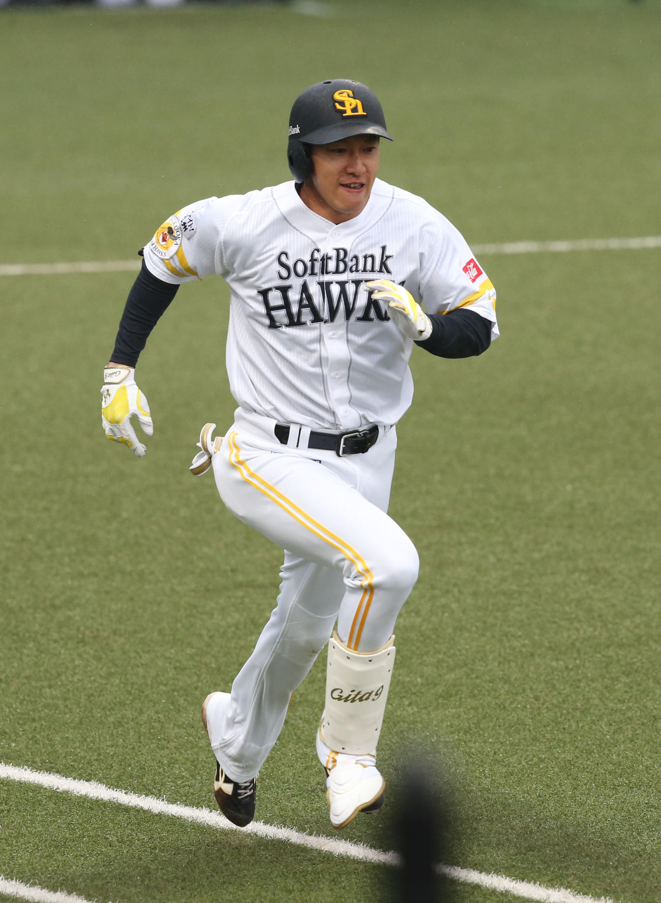 ソフトバンク柳田悠岐（2021年3月12日撮影）