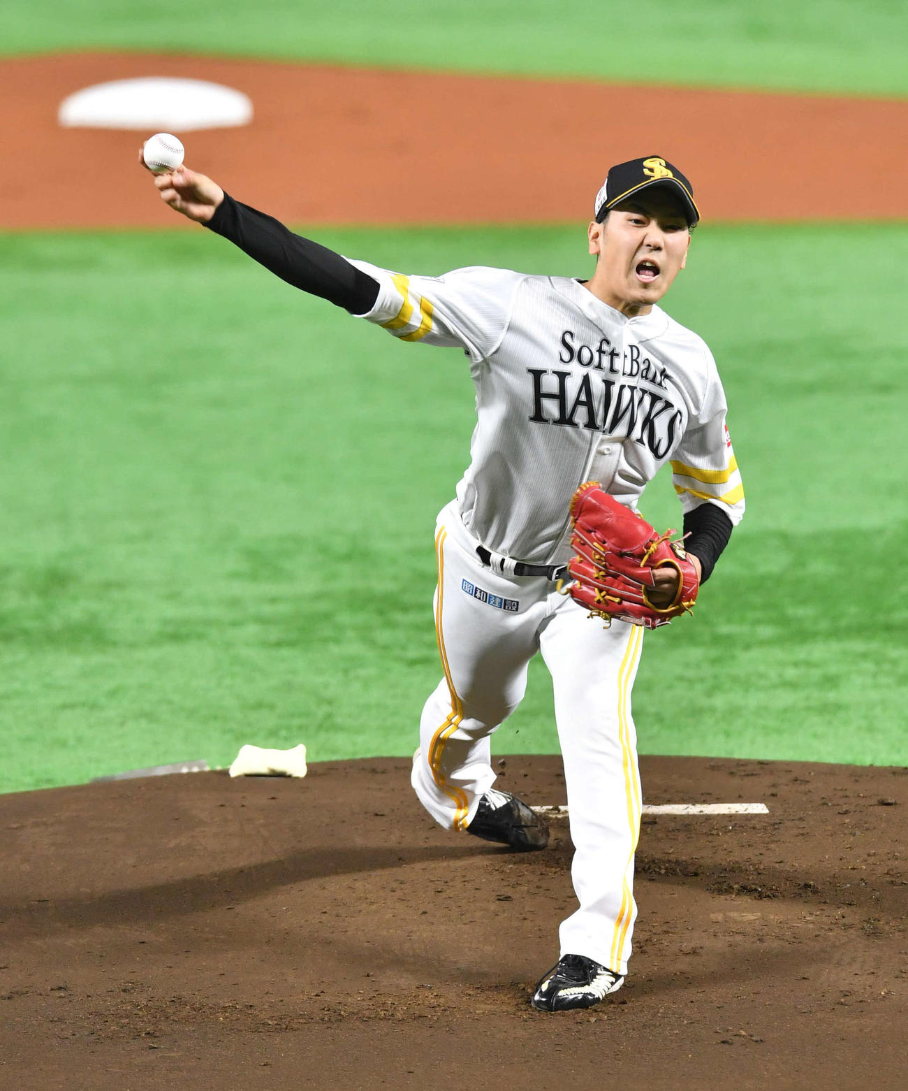 ソフトバンク対ロッテ　ソフトバンク先発の石川（撮影・岩下翔太）