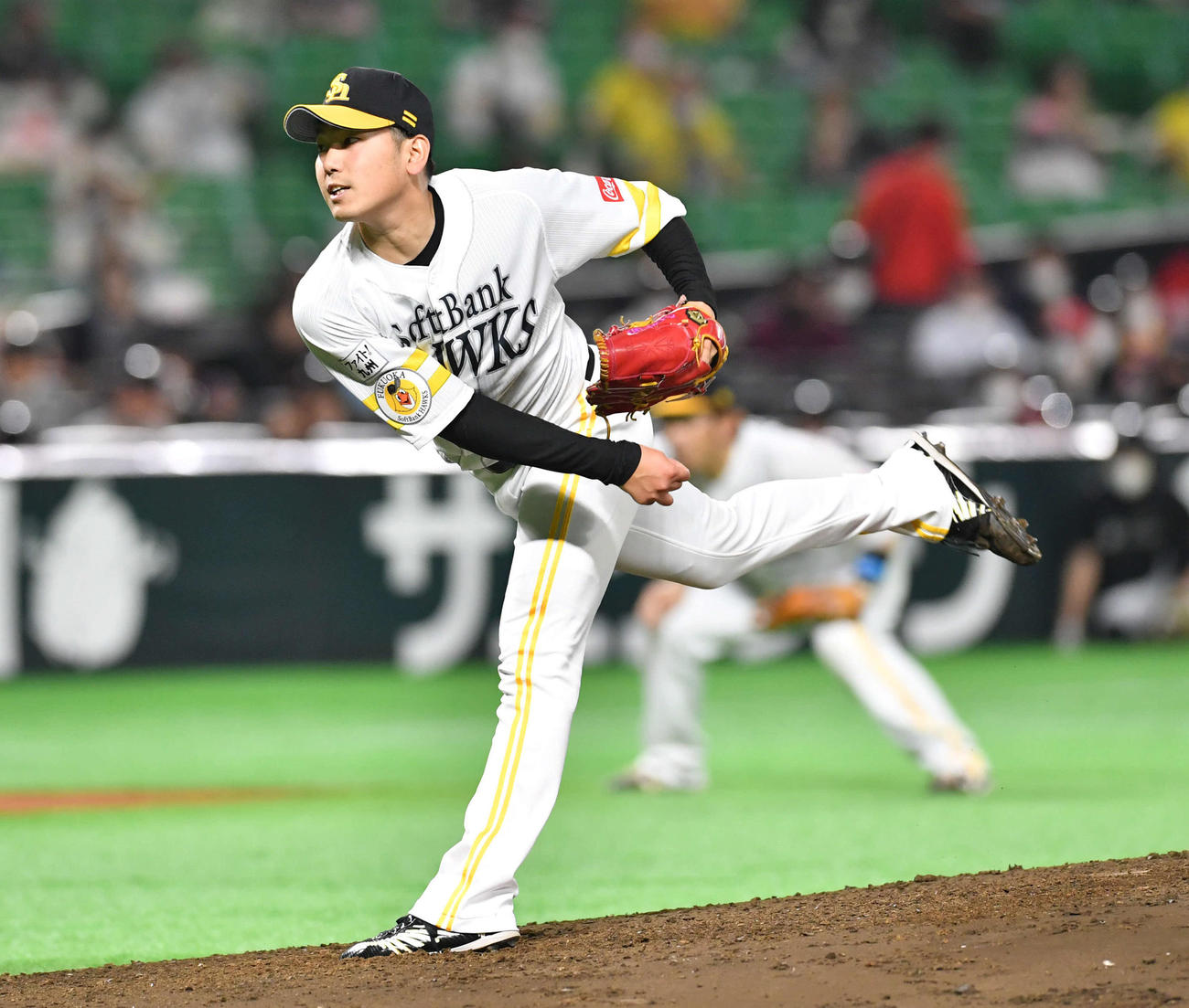 ソフトバンク対ロッテ　ソフトバンク先発の石川（撮影・岩下翔太）