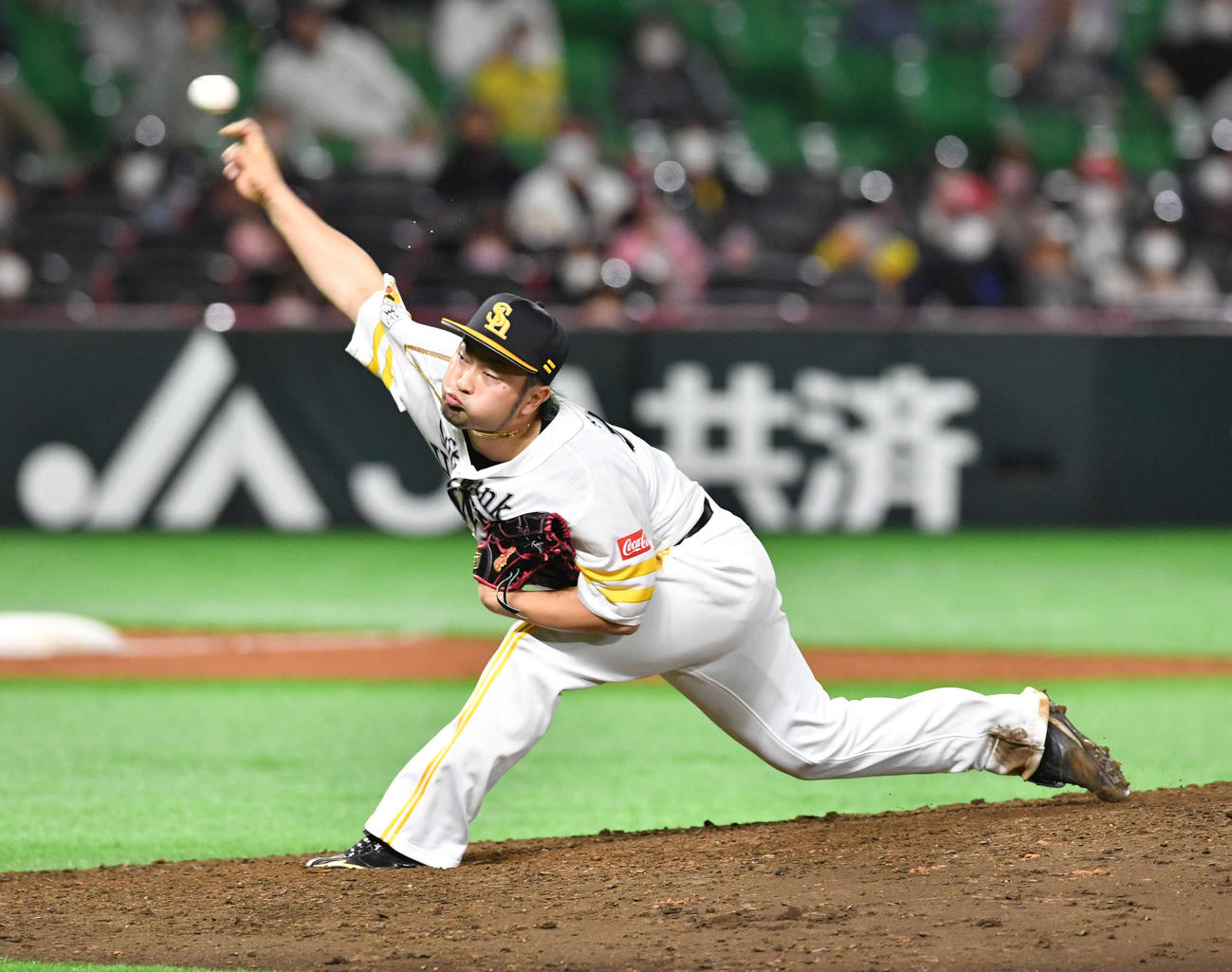 ソフトバンク対ロッテ　9回表、ソフトバンク5番手で登板した森（撮影・岩下翔太）
