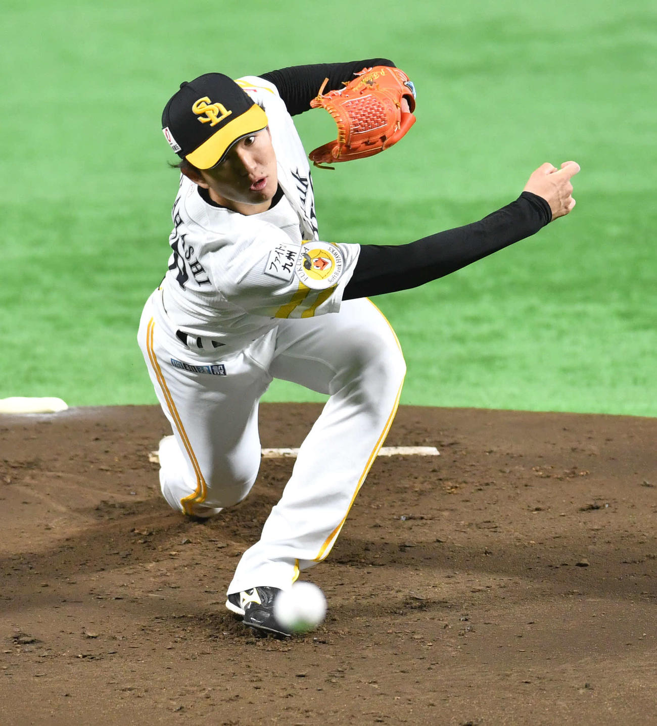 ソフトバンク対ロッテ　ソフトバンク先発の高橋礼（撮影・岩下翔太）