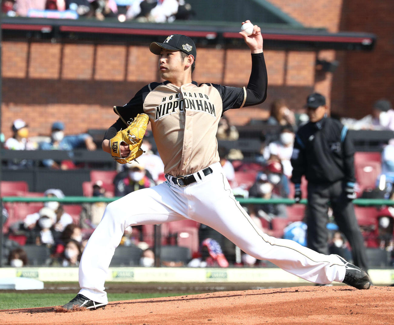 楽天対日本ハム　力投する日本ハム先発の加藤（撮影・黒川智章）
