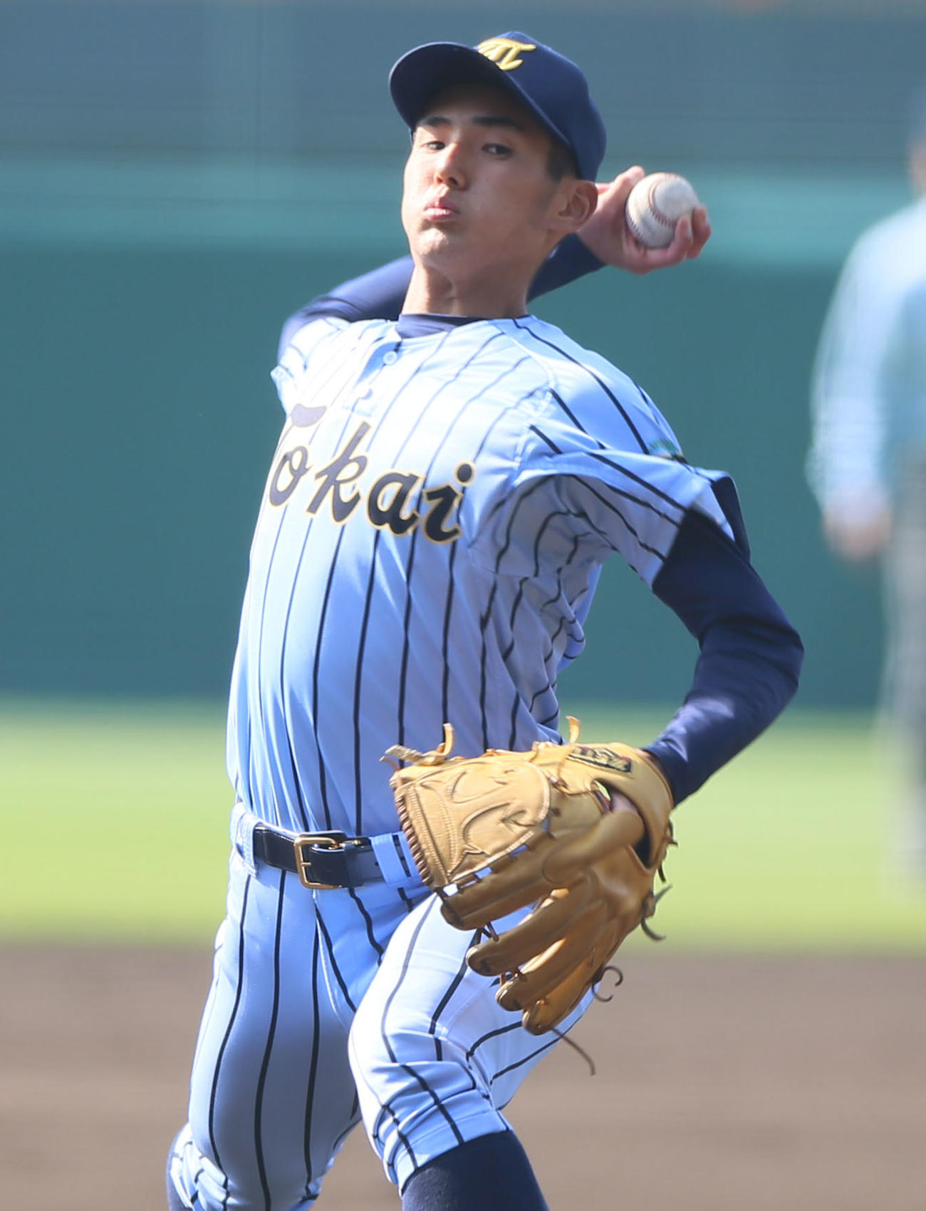 東海大相模対鳥取城北　東海大相模先発の求（撮影・上山淳一）
