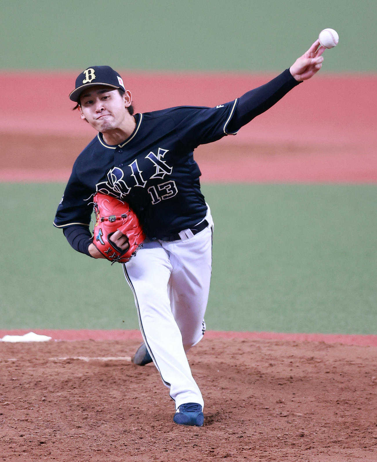 西武対オリックス　力投するオリックス先発の宮城（撮影・浅見桂子）