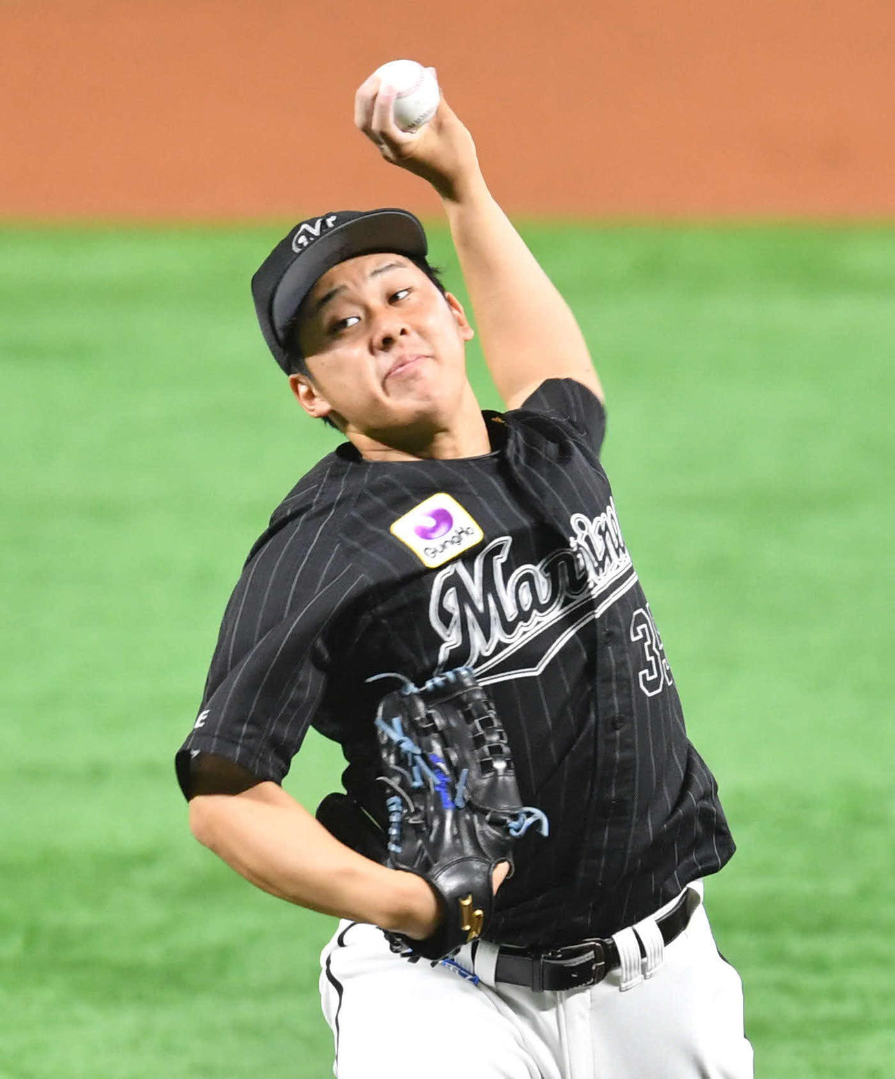 ソフトバンク対ロッテ　ロッテ先発の鈴木（撮影・岩下翔太）
