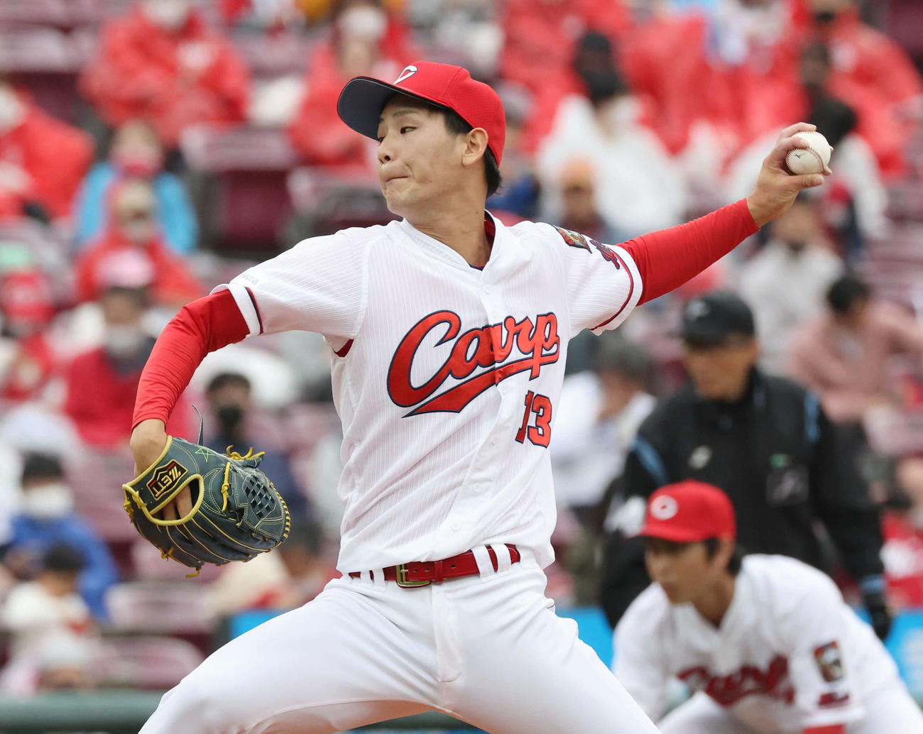 プロ野球広島対中日　7回表中日、広島二番手の森浦（撮影・加藤孝規）