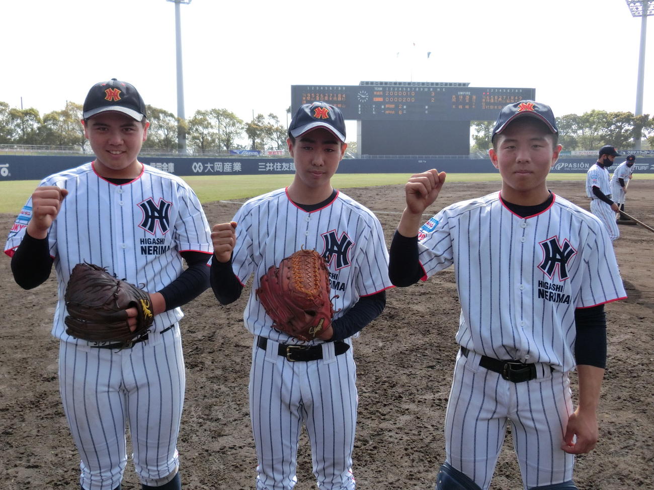 東練馬を勝利に導いた佐藤、雨宮、濱田（左から）