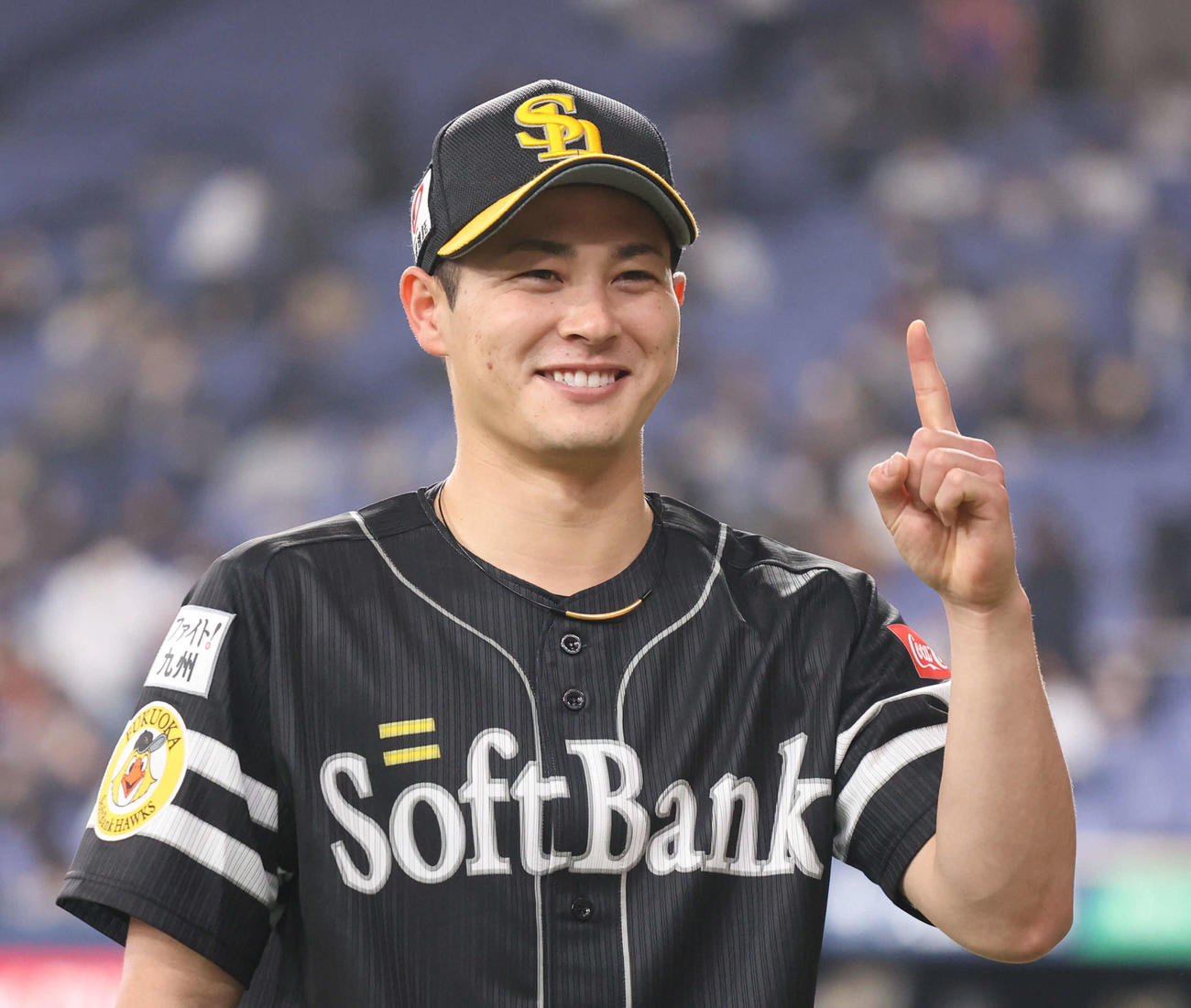 今季初勝利に笑顔の笠谷（撮影・渦原淳）