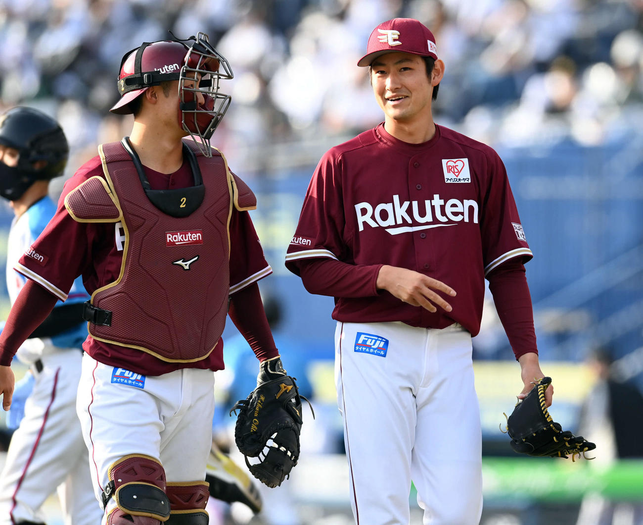 ロッテ対楽天　7回途中からマウンドに上がり無失点に抑えた楽天渡辺佑（撮影・たえ見朱実）