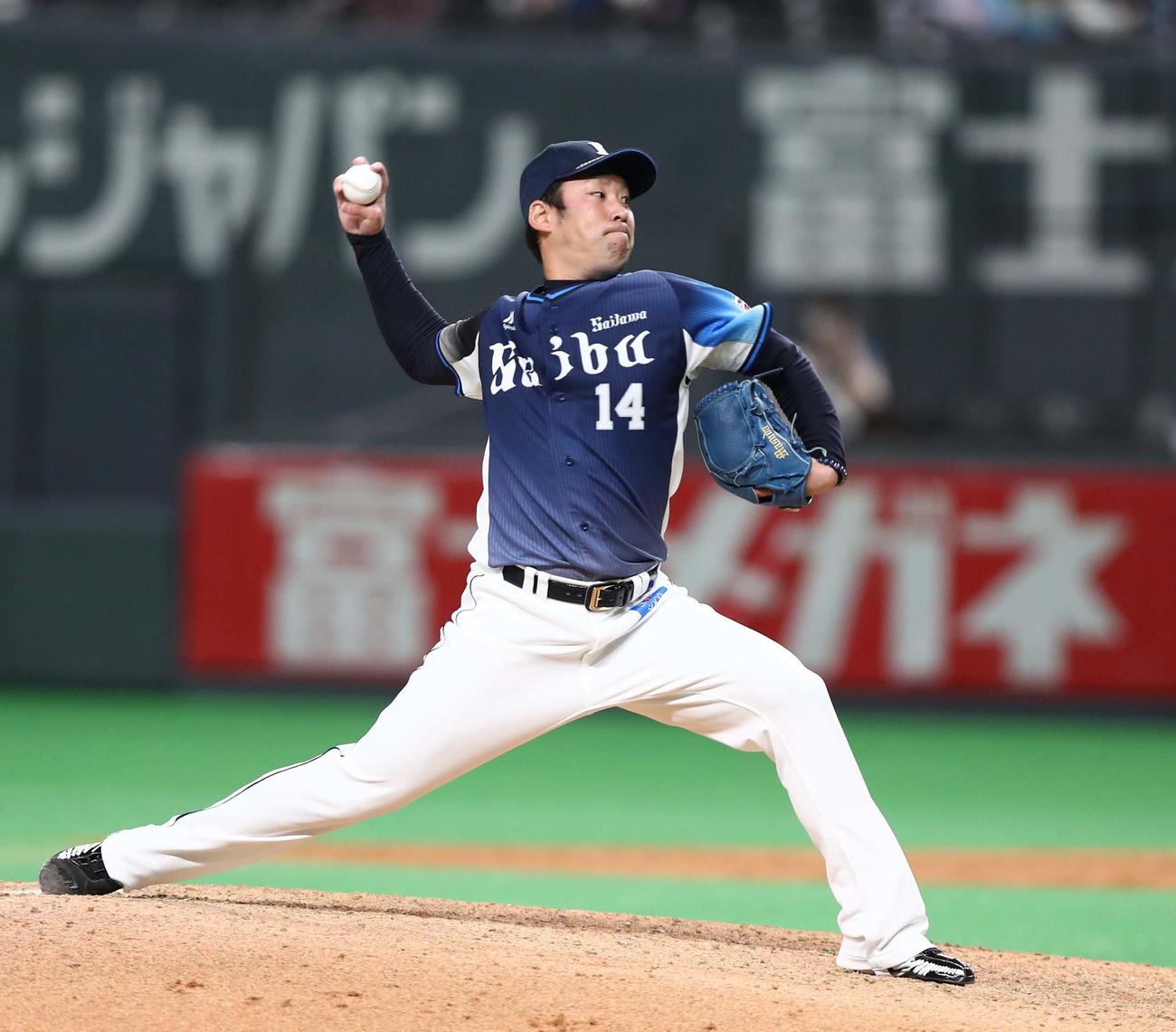 日本ハム対西武　9回に登板の増田（撮影・黒川智章）
