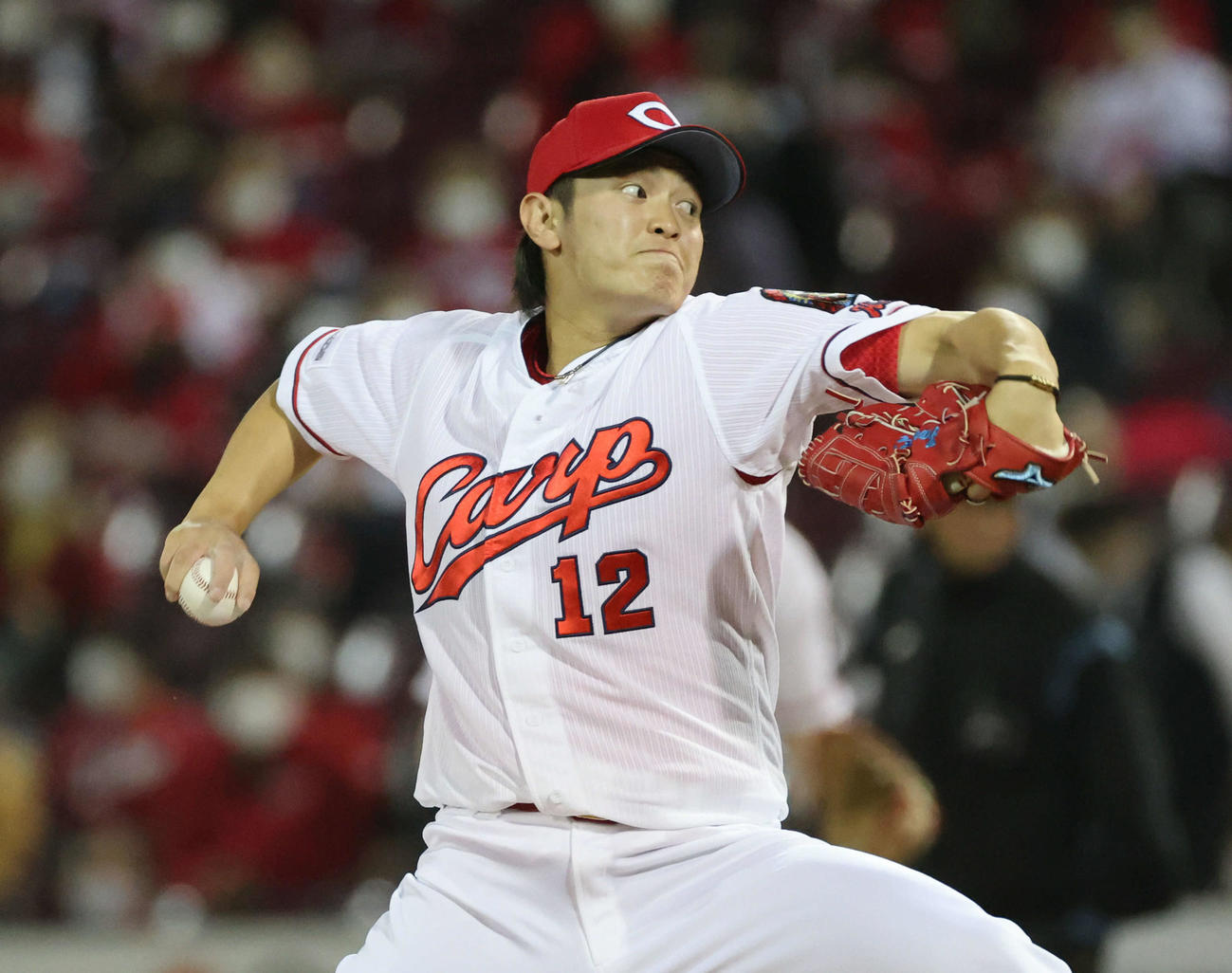 プロ野球広島対阪神　8回表阪神、広島三番手の大道（撮影・加藤孝規）