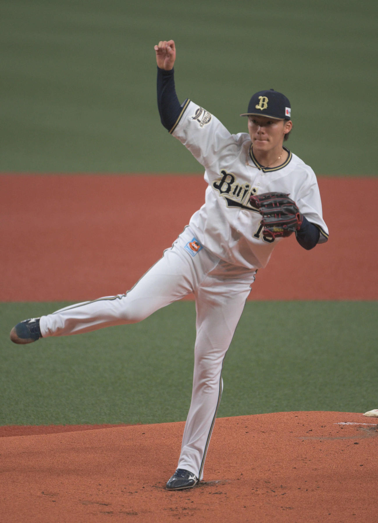 初回3者凡退に抑えたオリックス先発山本由伸（撮影・渦原淳）