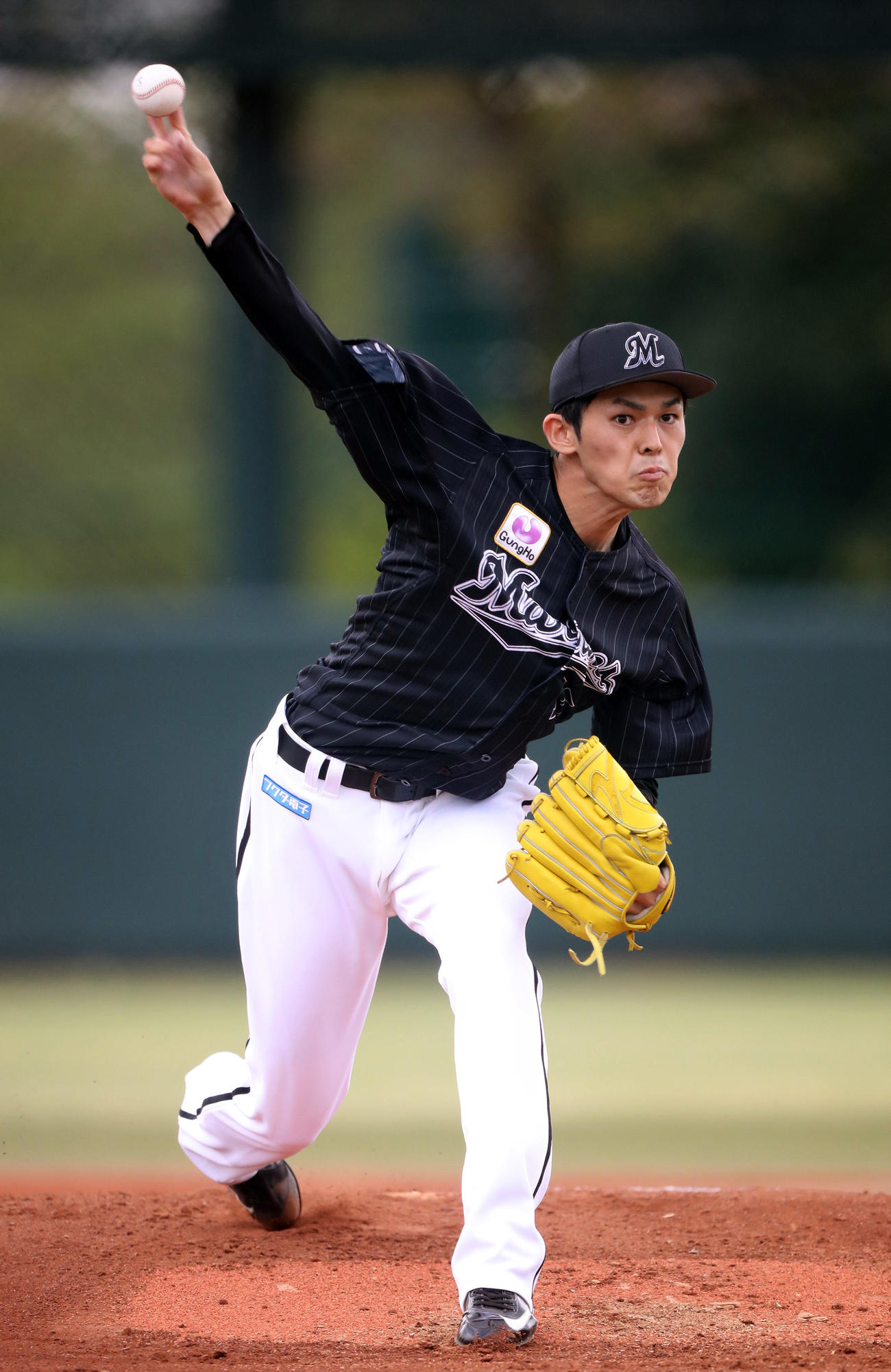 力投するロッテ先発の佐々木朗（代表撮影）