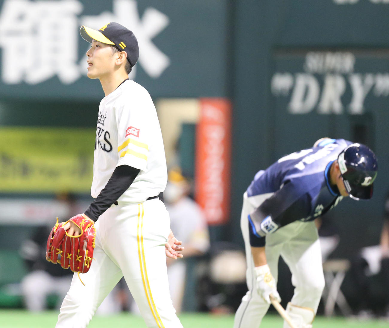 石川柊太は呉念庭に2点適時二塁打を放たれる（撮影・屋方直哉）