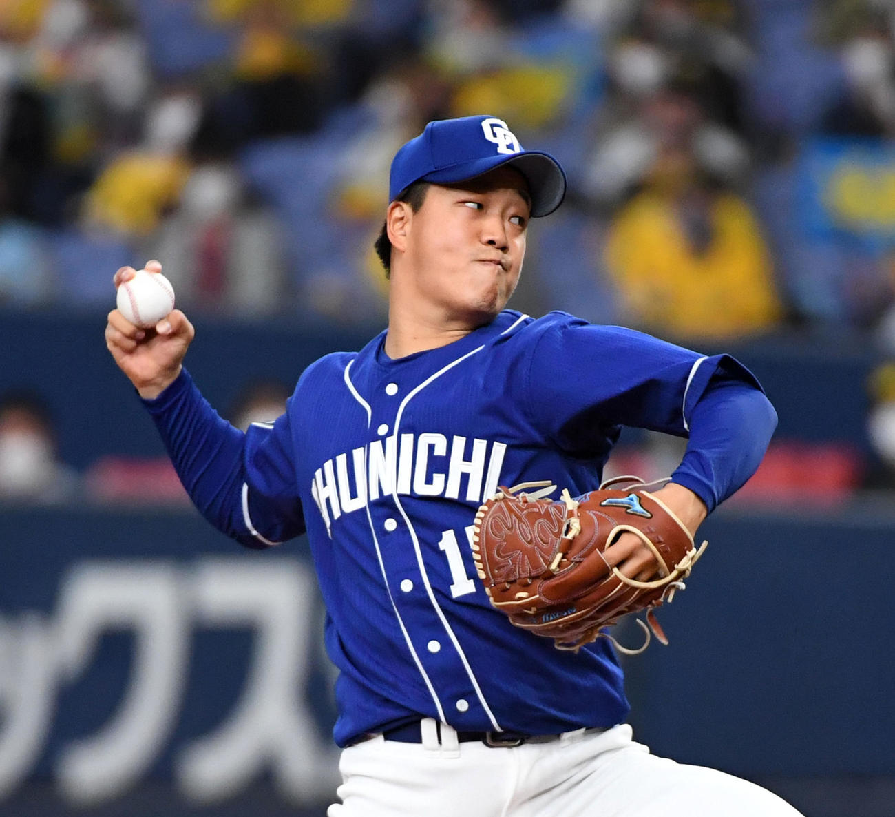 阪神対中日　中日先発の柳（撮影・前岡正明）