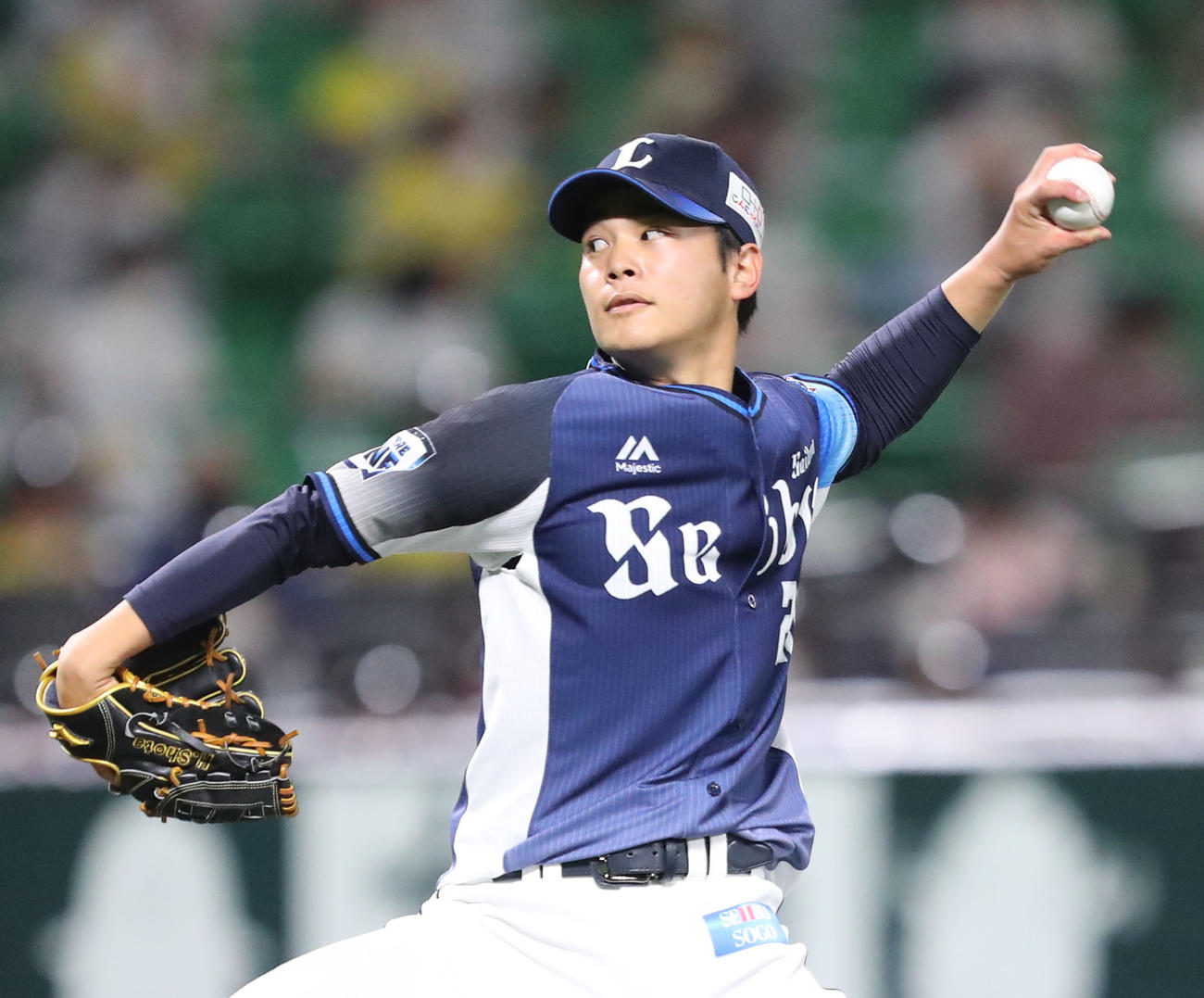 ソフトバンク対西武　西武先発・浜屋将太（撮影・梅根麻紀）