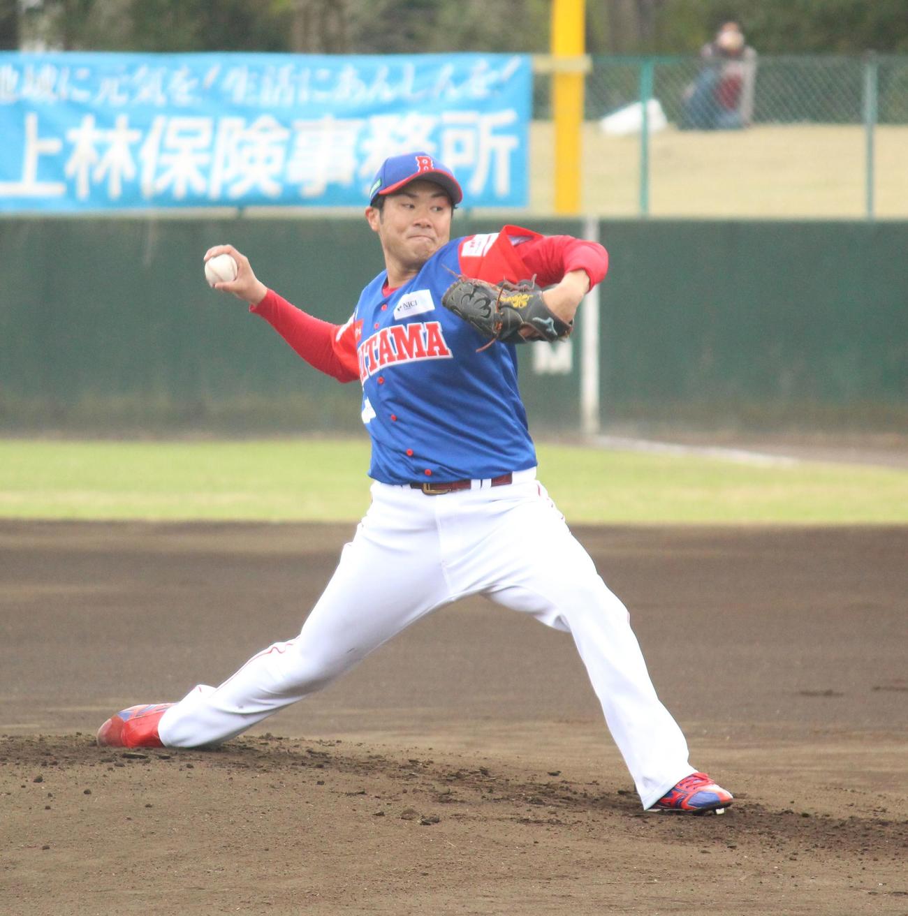BCリーグ　埼玉対栃木　開幕投手として力投するBC埼玉・由規（撮影・保坂恭子）