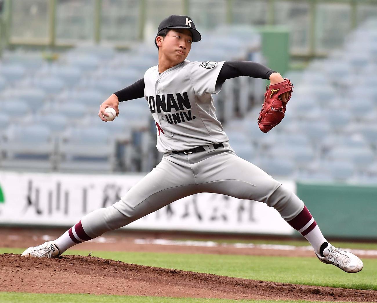 甲南大先発の井村多朗（撮影・上田博志）