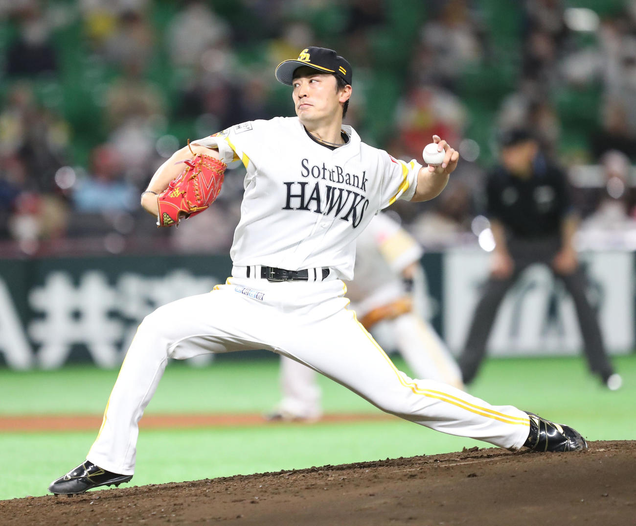 ソフトバンク対西武　ソフトバンク先発和田毅（撮影・梅根麻紀