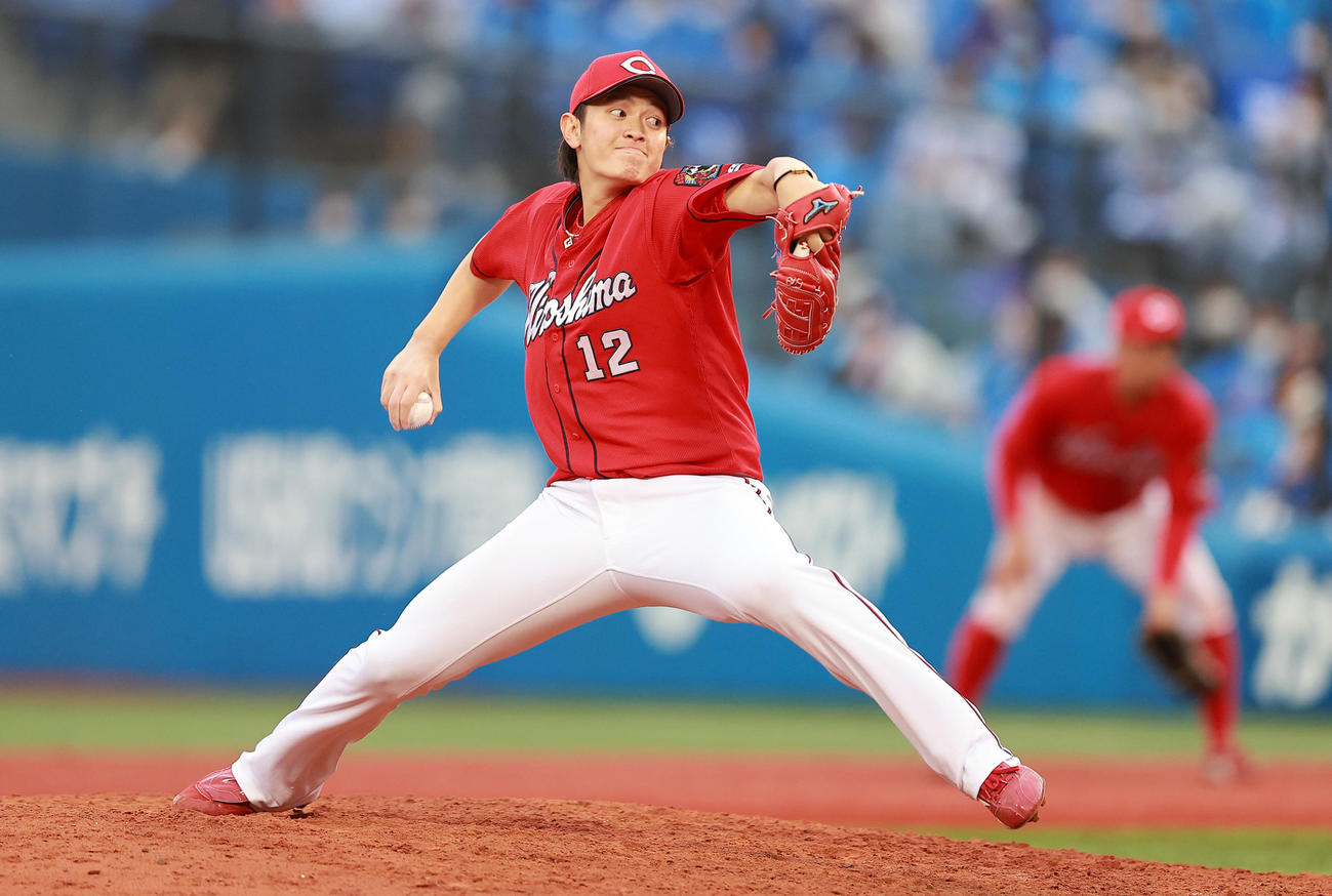 DeNA対広島　力投する広島大道（撮影・野上伸悟）