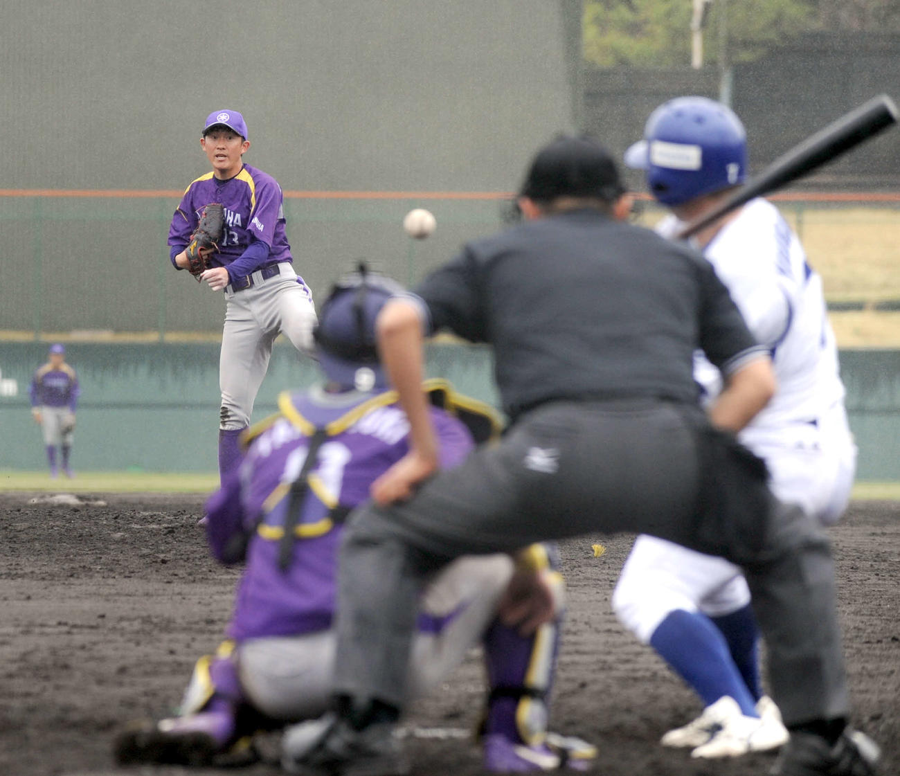 テンポの良い投球を見せたヤマハの九谷