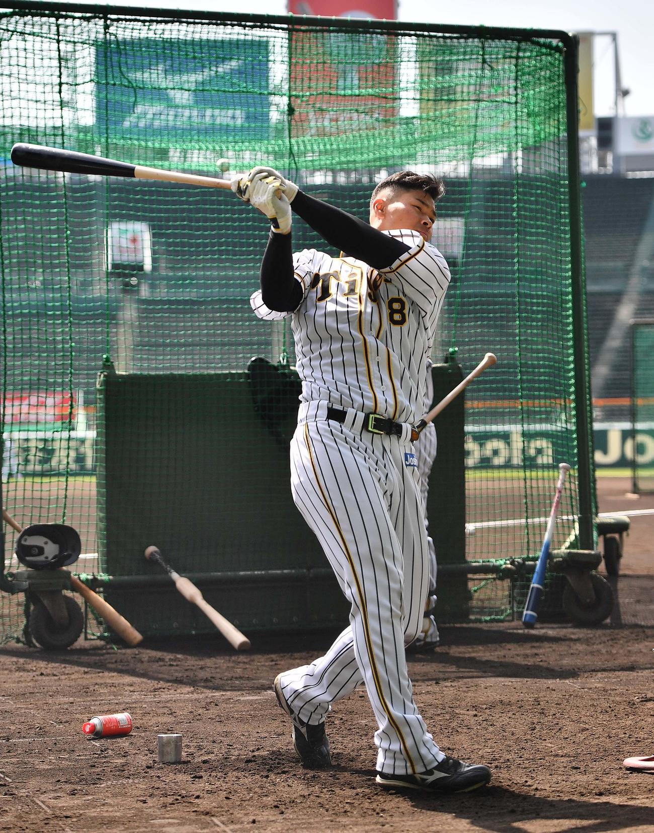 甲子園で行われる巨人戦に先発が予想される佐藤輝明（2021年3月11日撮影）