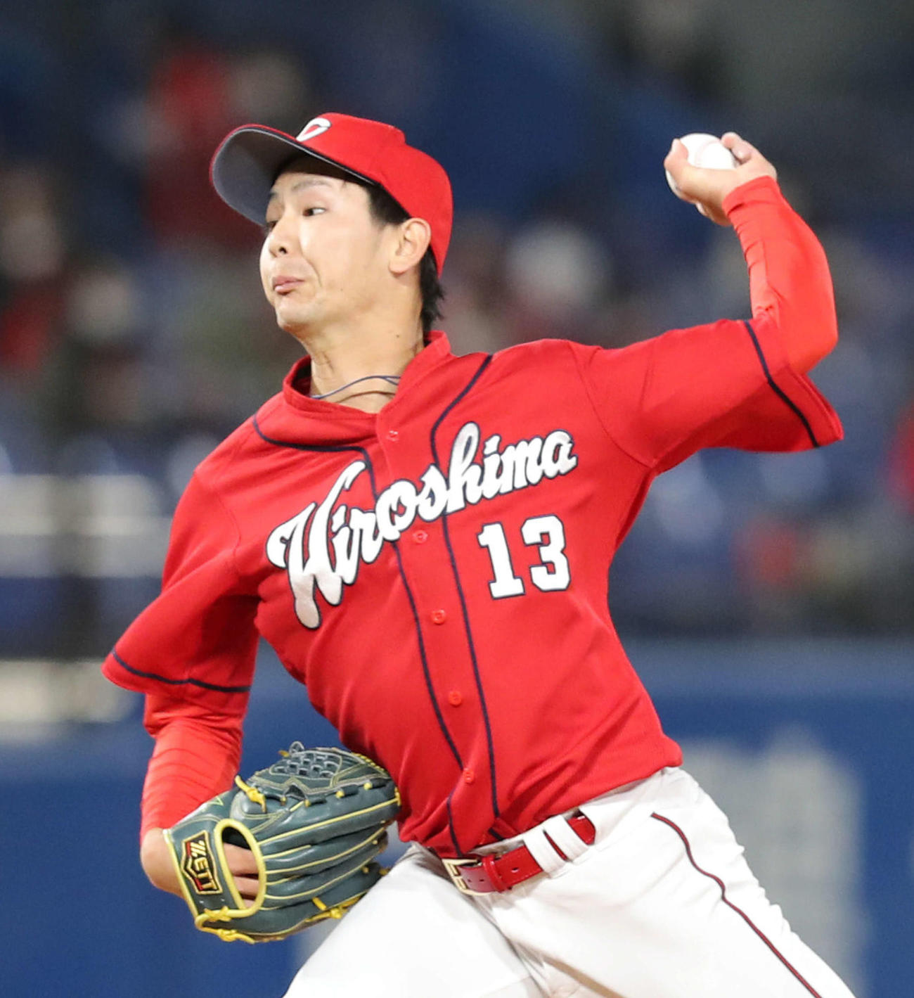 ヤクルト対広島　7回裏、広島3番手で登板する森浦（撮影・河田真司）