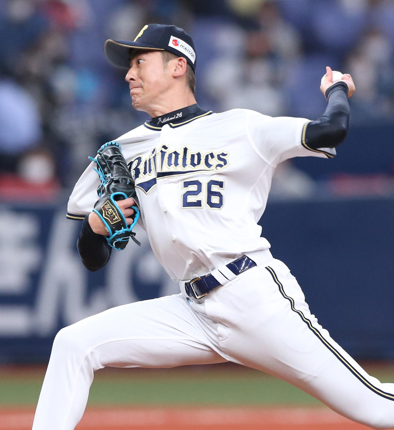 オリックス対日本ハム　7回、オリックス2番手で登板の能見（撮影・上山淳一）