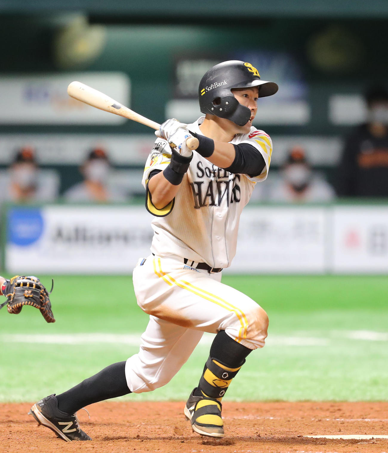 ソフトバンク中村晃（2021年3月9日撮影）